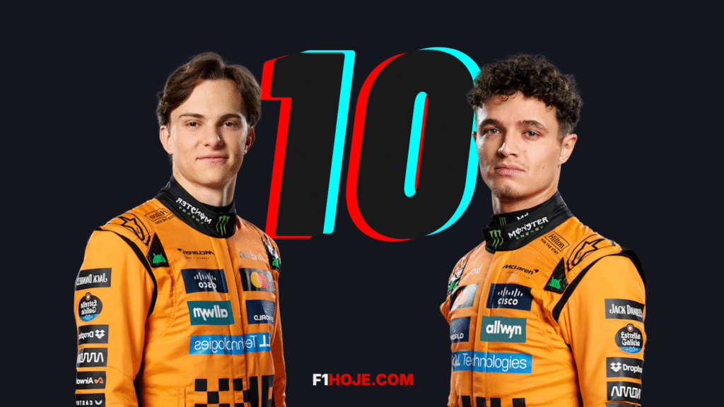 lando norris a direita e piastri à esquerda, site f1 hoje