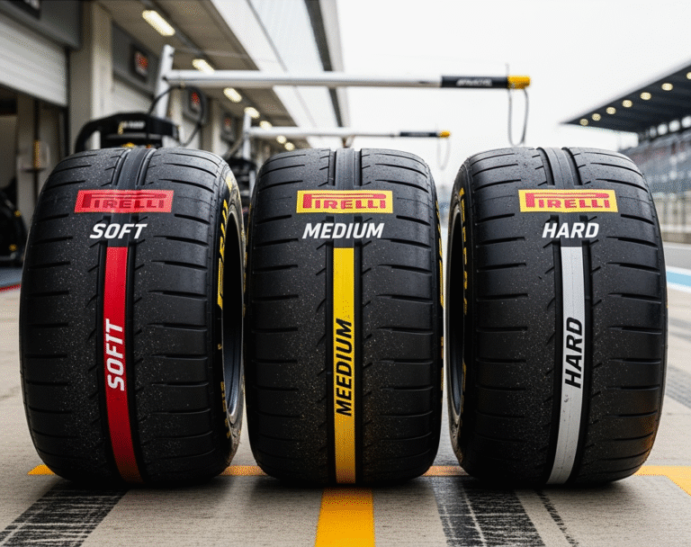 imagem dos 3 tipos de pneus na formula 1. Site f1 hoje