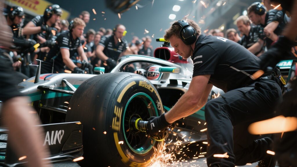 imagem conceitual de um mecânico de f1 em um pitstop - site f1 hoje