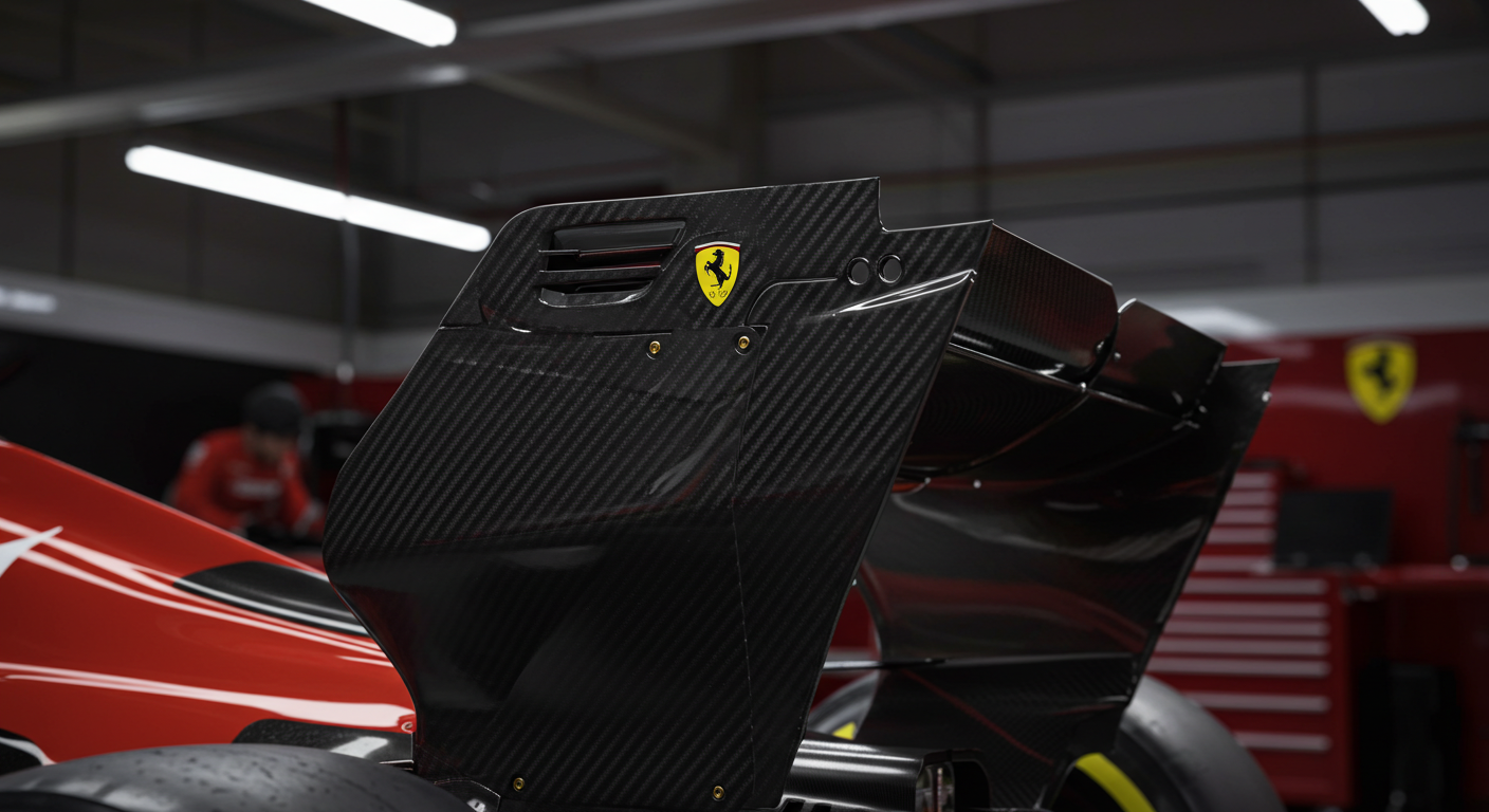 imagem da asa traseira de ferrari em monza - f1 hoje